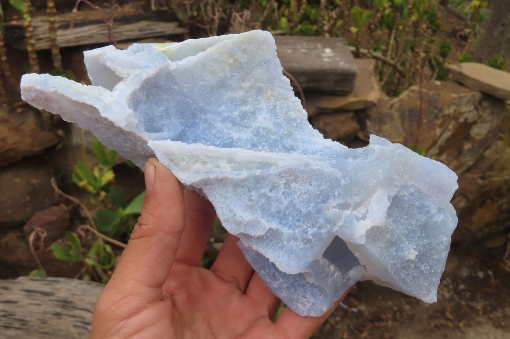 Natural Etched Blue Chalcedony Specimens x 2 From Nsanje, Malawi - Toprock Gemstones and Minerals 