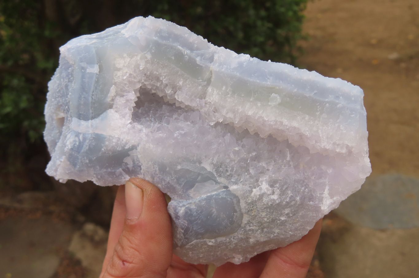 Natural Etched Blue Chalcedony Specimens x 2 From Nsanje, Malawi - Toprock Gemstones and Minerals 