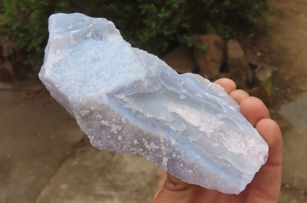 Natural Etched Blue Chalcedony Specimens x 2 From Nsanje, Malawi - Toprock Gemstones and Minerals 