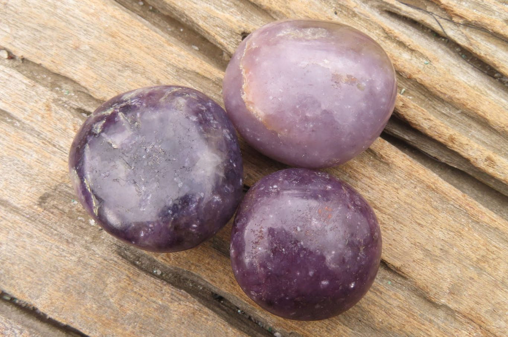 Polished Lepidolite Galet / Palm Stones x 24 From Madagascar - Toprock Gemstones and Minerals 