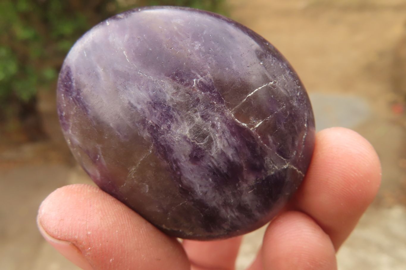 Polished Lepidolite Galet / Palm Stones x 24 From Madagascar - Toprock Gemstones and Minerals 