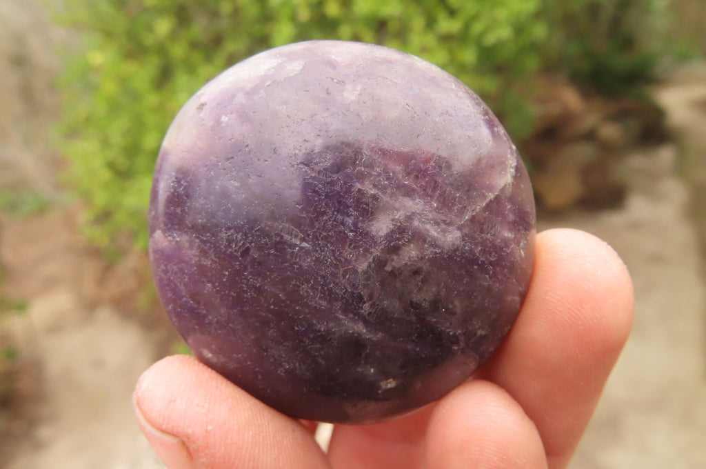 Polished Lepidolite Galet / Palm Stones x 24 From Madagascar - Toprock Gemstones and Minerals 