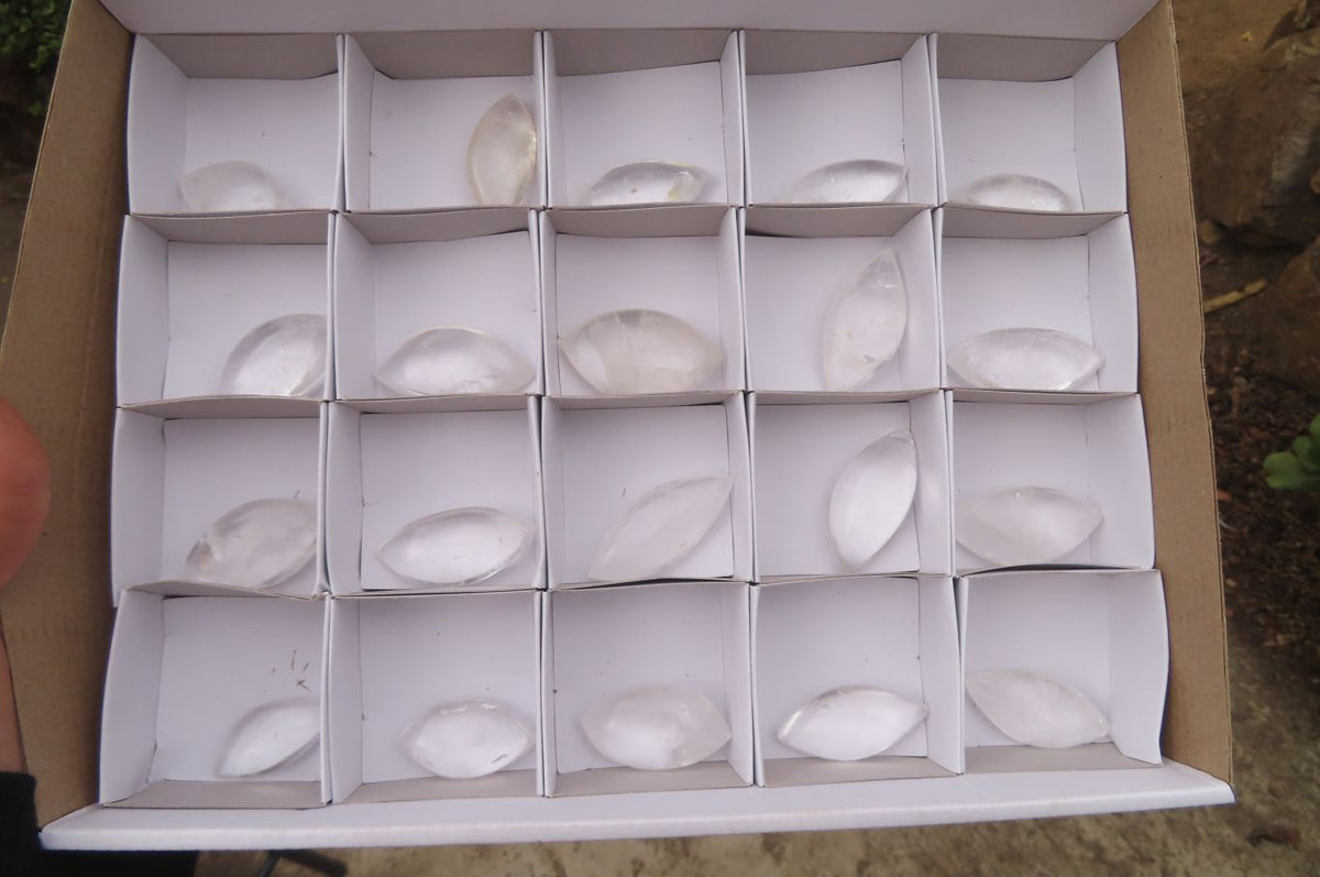 Polished Clear Quartz "Angel Tears" Pendant Pieces x 20 From Madagascar - Toprock Gemstones and Minerals 