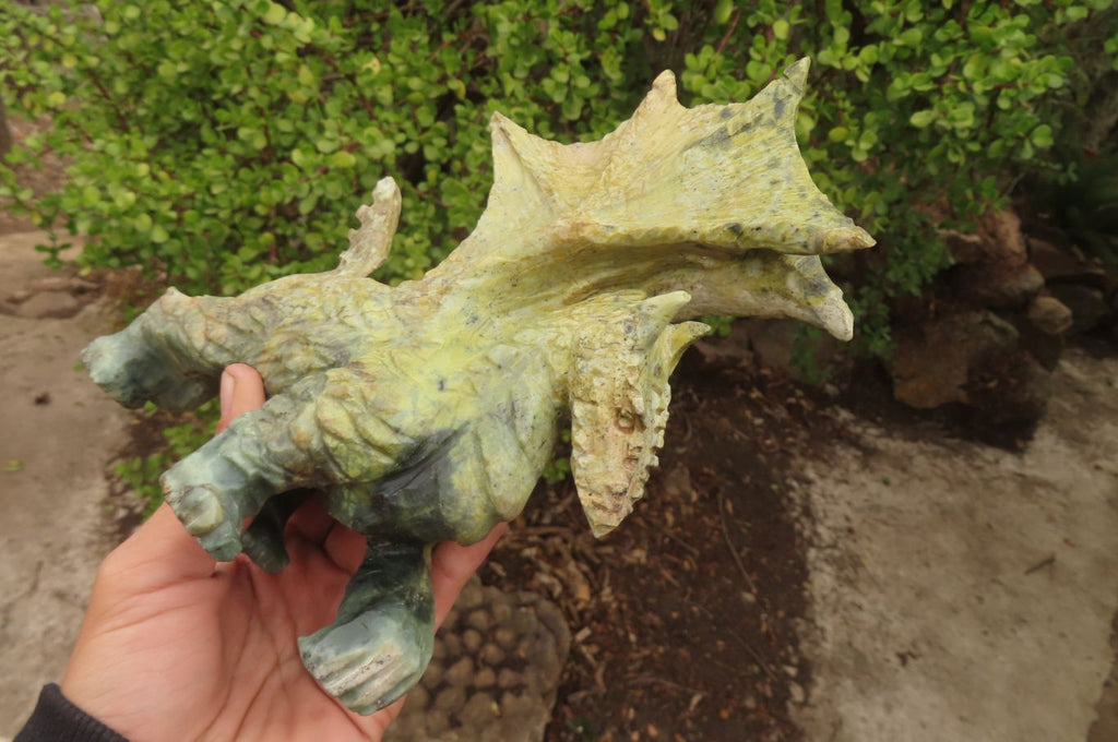 Polished Leopard Stone Welsh Dragon Carving x 1 From Zimbabwe - Toprock Gemstones and Minerals 