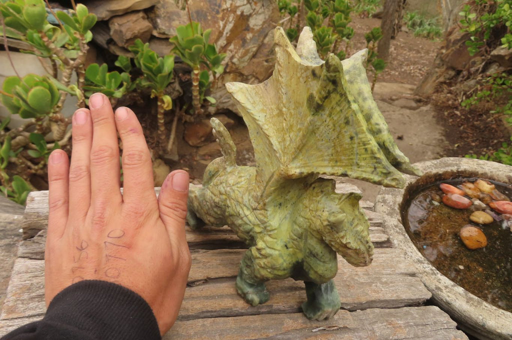 Polished Leopard Stone Welsh Dragon Carving x 1 From Zimbabwe - Toprock Gemstones and Minerals 