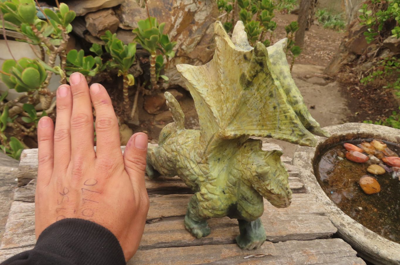 Polished Leopard Stone Welsh Dragon Carving x 1 From Zimbabwe - Toprock Gemstones and Minerals 