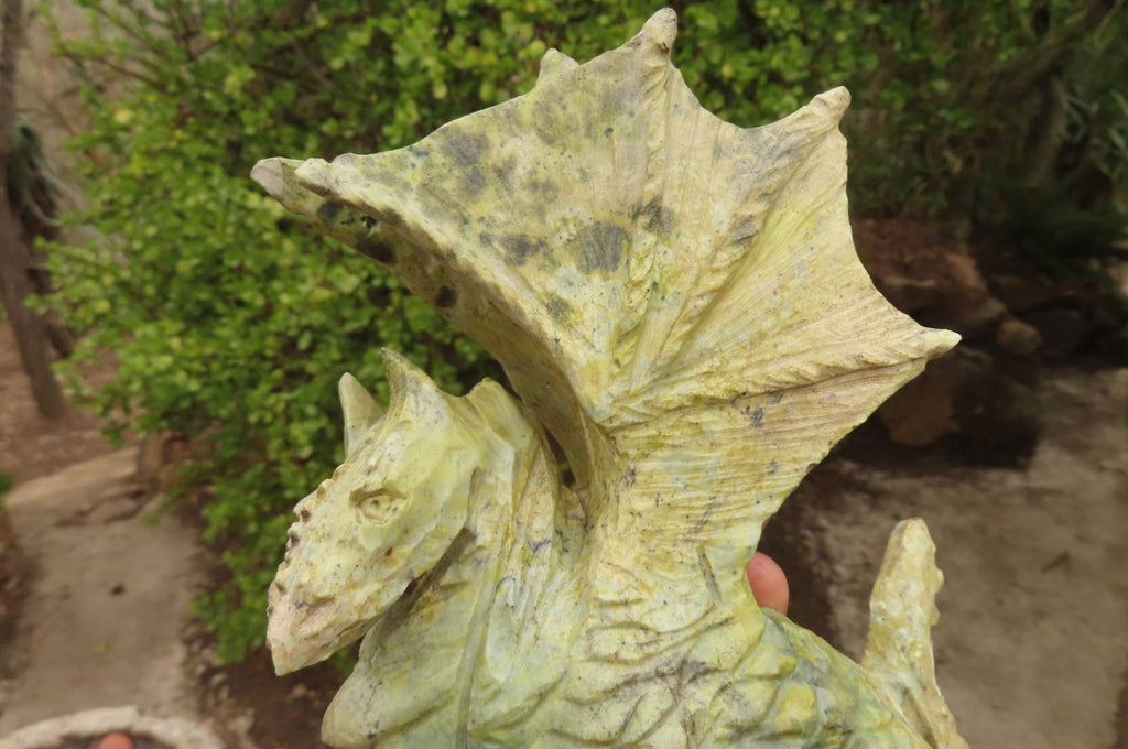 Polished Leopard Stone Welsh Dragon Carving x 1 From Zimbabwe - Toprock Gemstones and Minerals 