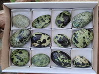 Polished Leopard Stone Galet / Palm Stones x 12 From Zimbabwe - Toprock Gemstones and Minerals 
