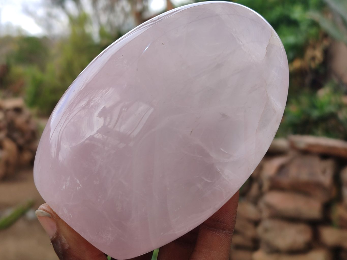 Polished Rose Quartz Standing Free Forms x 3 From Madagascar - Toprock Gemstones and Minerals 