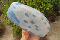 Polished XL Blue Spinel Quartz Standing Free Form x 1 From Madagascar - Toprock Gemstones and Minerals 