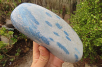 Polished XL Blue Spinel Quartz Standing Free Form x 1 From Madagascar - Toprock Gemstones and Minerals 