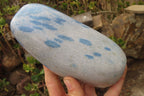 Polished XL Blue Spinel Quartz Standing Free Form x 1 From Madagascar - Toprock Gemstones and Minerals 