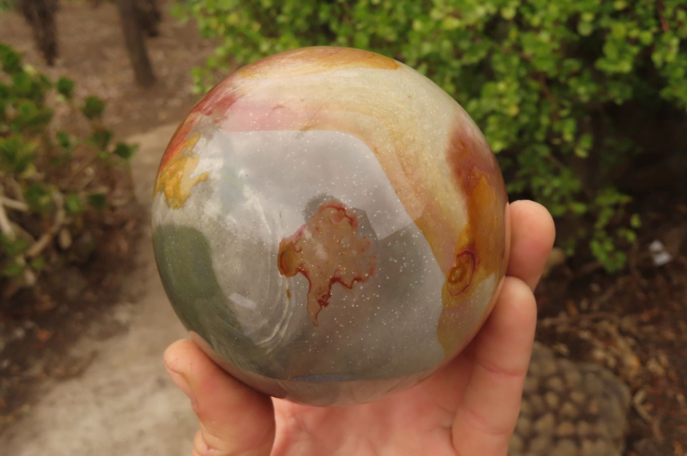 Polished Polychrome Jasper Spheres x 2 From Madagascar - Toprock Gemstones and Minerals 