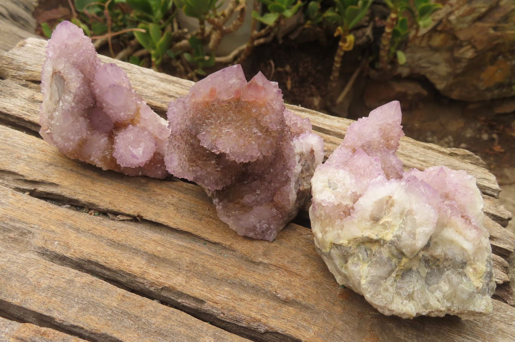 Natural Ametrine Spirit Quartz Clusters x 3 From Boekenhouthoek, South Africa - Toprock Gemstones and Minerals 