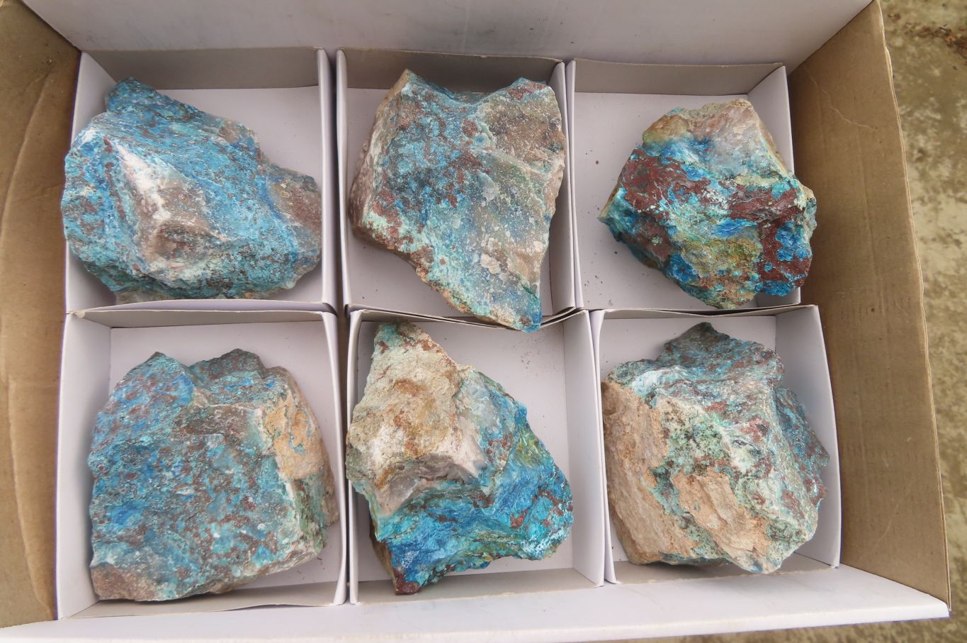 Natural Rough Shattuckite Cobbed Specimens x 6 From Kaokoveld, Namibia - Toprock Gemstones and Minerals 