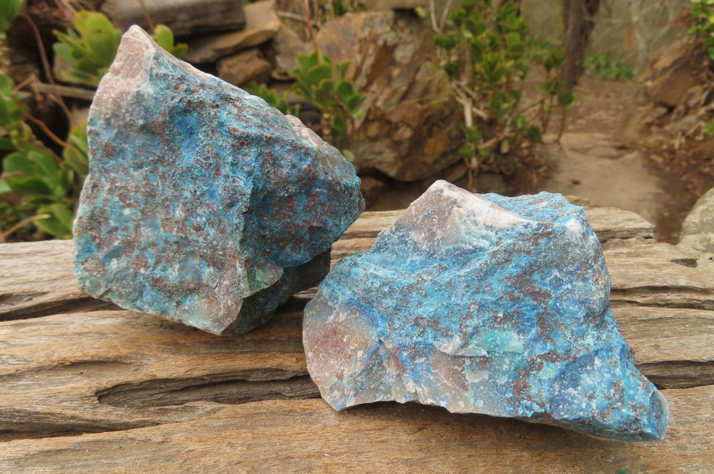 Natural Rough Shattuckite Cobbed Specimens x 6 From Kaokoveld, Namibia - Toprock Gemstones and Minerals 