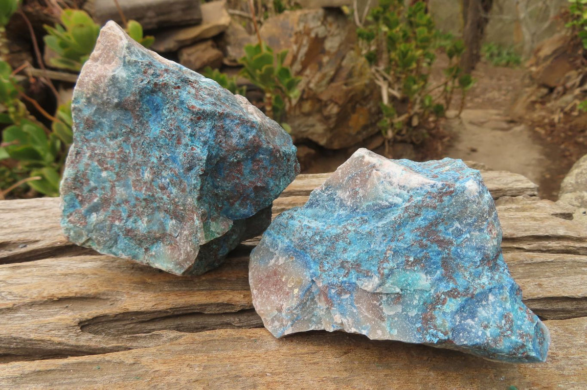Natural Rough Shattuckite Cobbed Specimens x 6 From Kaokoveld, Namibia - Toprock Gemstones and Minerals 