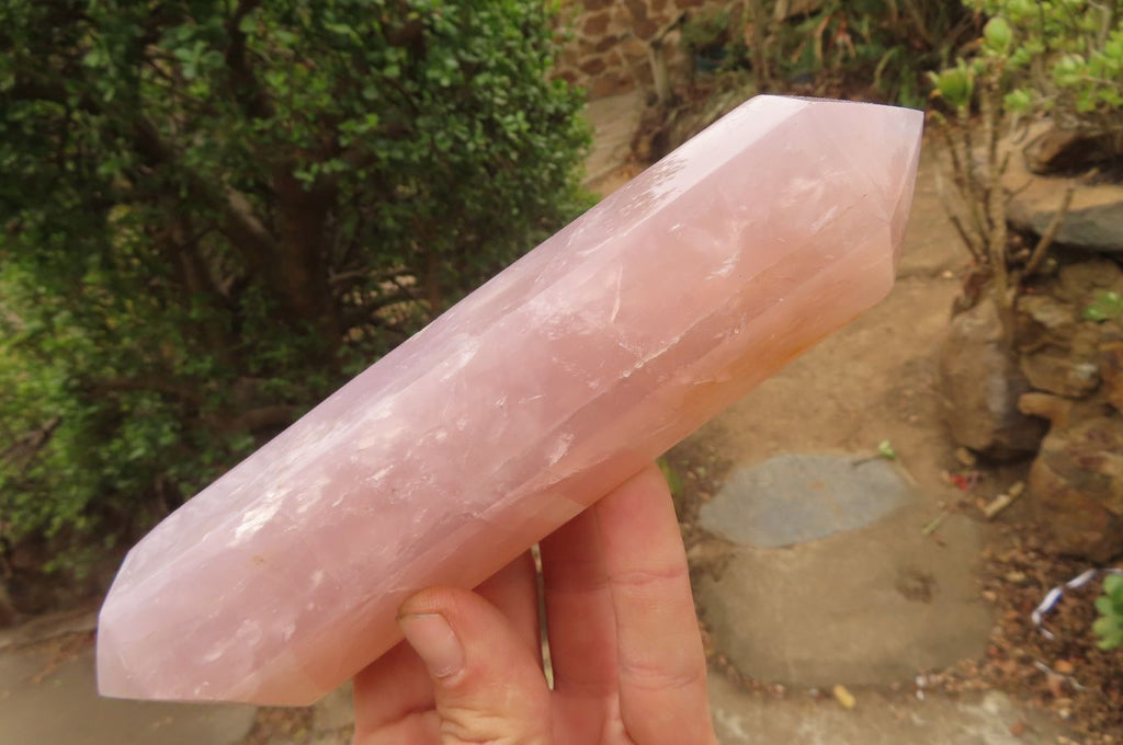 Polished Rose Quartz Double Terminated Points x 3 From Madagascar - Toprock Gemstones and Minerals 