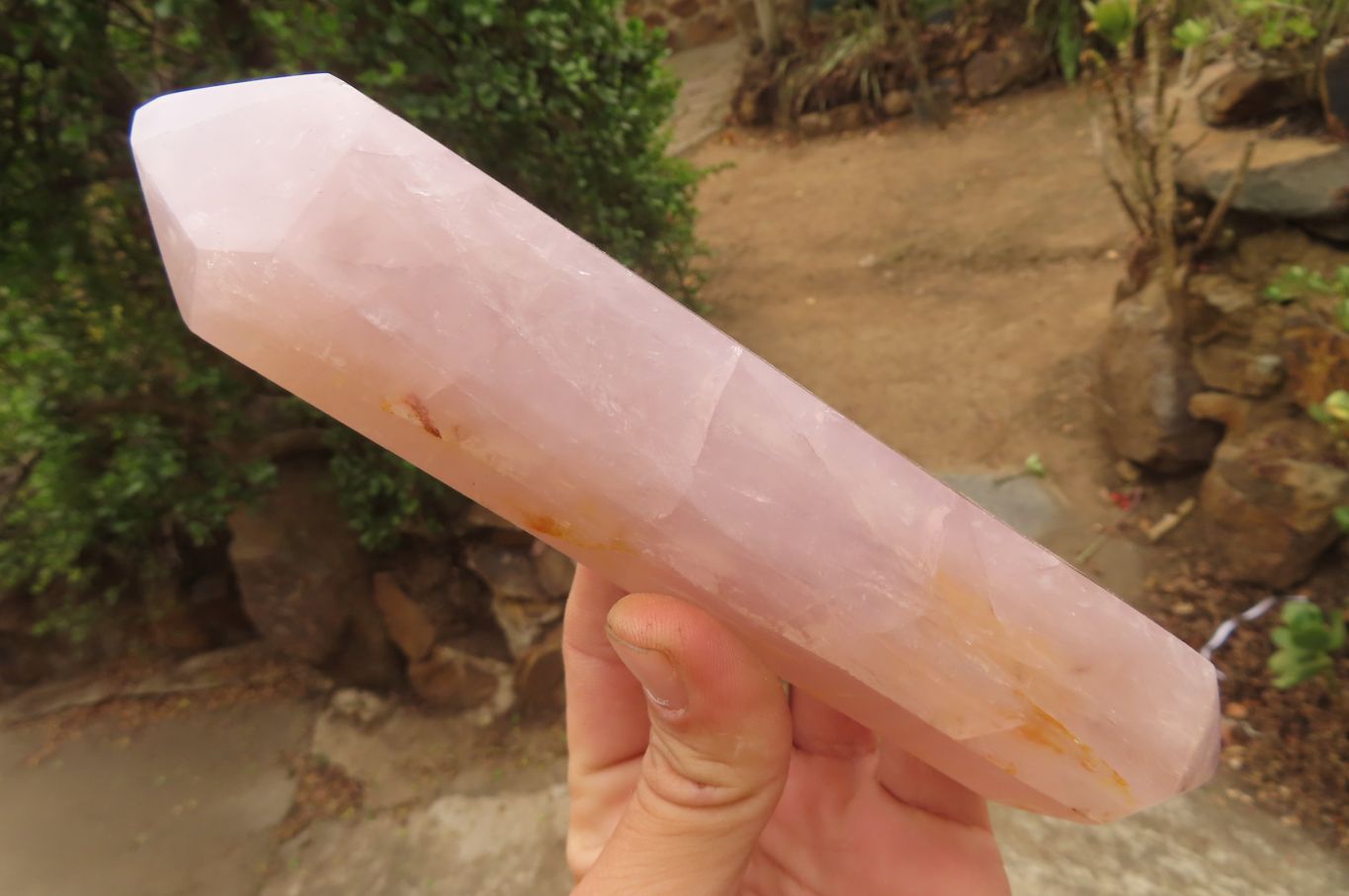 Polished Rose Quartz Double Terminated Points x 3 From Madagascar - Toprock Gemstones and Minerals 