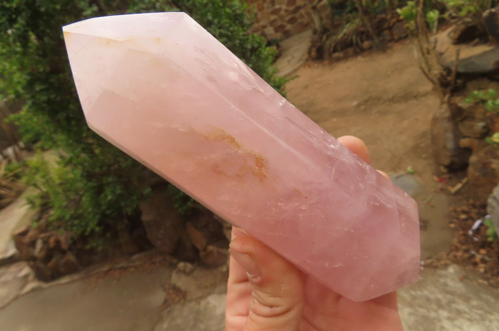 Polished Rose Quartz Double Terminated Points x 3 From Madagascar - Toprock Gemstones and Minerals 