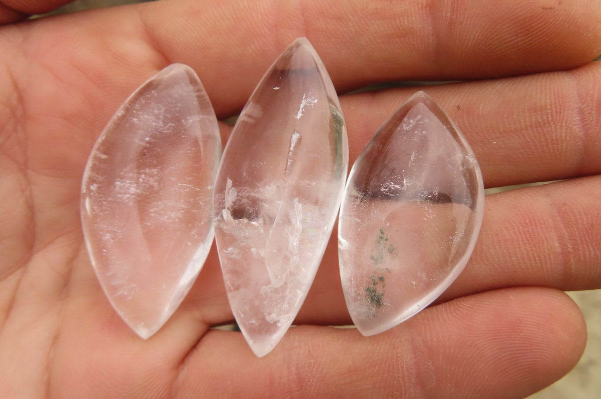 Polished Clear Quartz "Angel Tears" Pendant Pieces x 20 From Madagascar - Toprock Gemstones and Minerals 