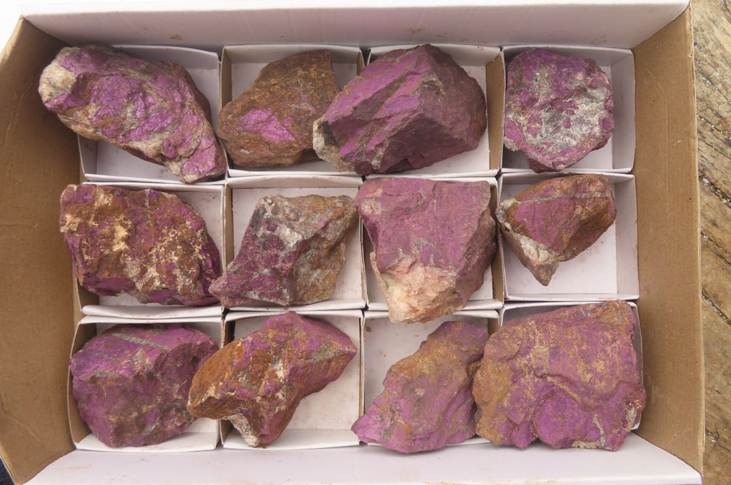 Natural Metallic Purpurite Cobbed Specimens x 12 From Erongo, Namibia - Toprock Gemstones and Minerals 