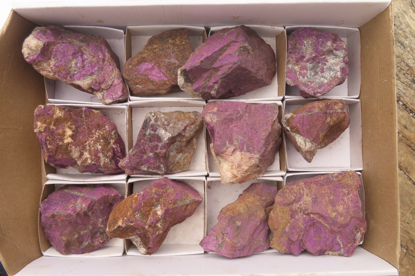 Natural Metallic Purpurite Cobbed Specimens x 12 From Erongo, Namibia - Toprock Gemstones and Minerals 