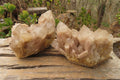 Natural Classic Cascading Smokey Phantom Quartz Clusters x 2 From Luena, Congo - Toprock Gemstones and Minerals 