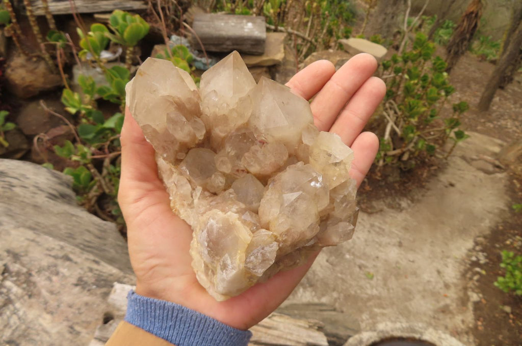 Natural Classic Cascading Smokey Phantom Quartz Clusters x 2 From Luena, Congo - Toprock Gemstones and Minerals 