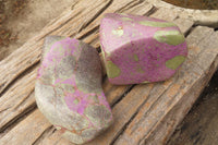 Polished Stichtite & Serpentine Free Forms x 2 From Barberton, South Africa - Toprock Gemstones and Minerals 