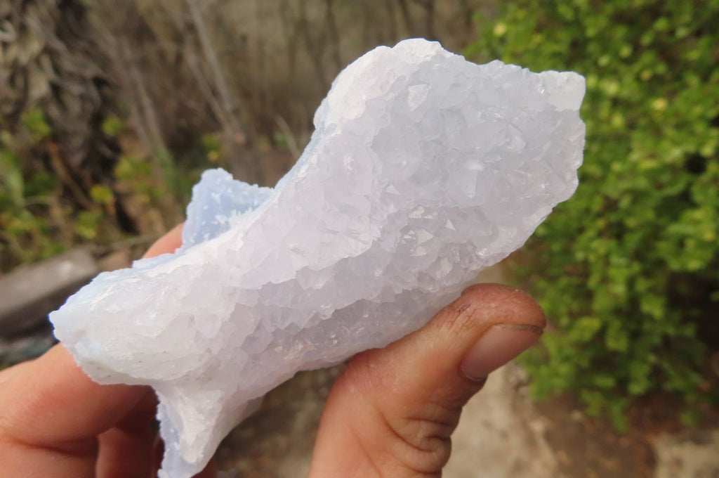 Natural Etched Blue Chalcedony Specimens x 6 From Nsanje Malawi - Toprock Gemstones and Minerals 