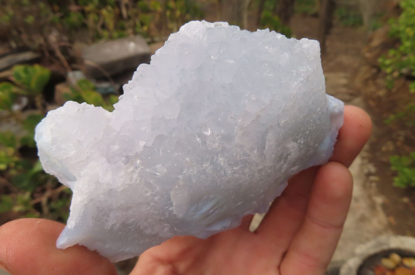 Natural Etched Blue Chalcedony Specimens x 6 From Nsanje Malawi - Toprock Gemstones and Minerals 