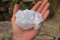 Natural Etched Blue Chalcedony Specimens x 6 From Nsanje Malawi - Toprock Gemstones and Minerals 