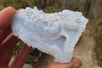 Natural Etched Blue Chalcedony Specimens x 6 From Nsanje Malawi - Toprock Gemstones and Minerals 
