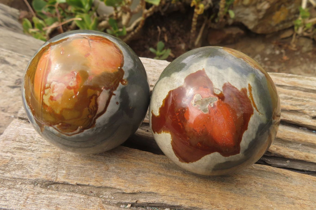 Polished Polychrome Jasper Spheres x 6 From Madagascar - Toprock Gemstones and Minerals 
