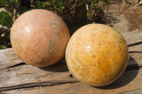 Polished Runestone Feldspar Spheres x 3 From Zimbabwe - Toprock Gemstones and Minerals 