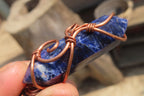 Polished Copper Wire Wrapped Sodalite Pendants x 6 From Namibia - Toprock Gemstones and Minerals 