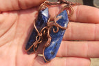 Polished Copper Wire Wrapped Sodalite Pendants x 6 From Namibia - Toprock Gemstones and Minerals 