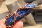 Polished Copper Wire Wrapped Sodalite Pendants x 6 From Namibia - Toprock Gemstones and Minerals 