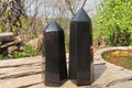 Polished Black Basalt Point-Prisms x 12 From Antsirabe, Madagascar - Toprock Gemstones and Minerals 