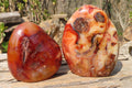 Polished Carnelian Standing Free Forms x 2 From Madagascar - Toprock Gemstones and Minerals 