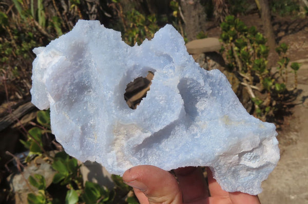 Natural Etched Blue Chalcedony Specimens x 2 From Nsanje, Malawi - Toprock Gemstones and Minerals 