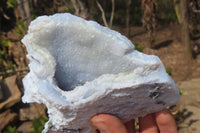 Natural Etched Blue Chalcedony Specimens x 2 From Nsanje, Malawi - Toprock Gemstones and Minerals 