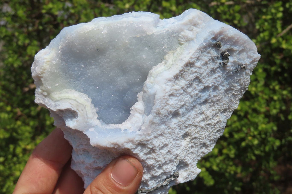 Natural Etched Blue Chalcedony Specimens x 2 From Nsanje, Malawi - Toprock Gemstones and Minerals 