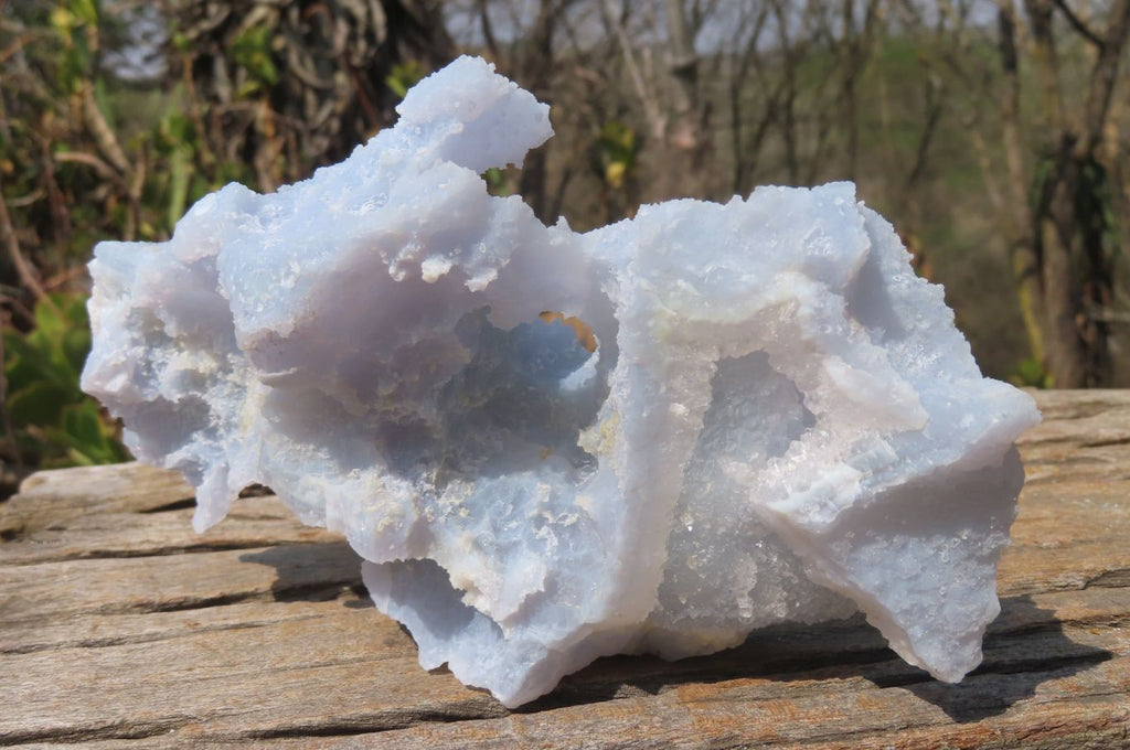 Natural Etched Blue Chalcedony Specimens x 2 From Nsanje, Malawi - Toprock Gemstones and Minerals 