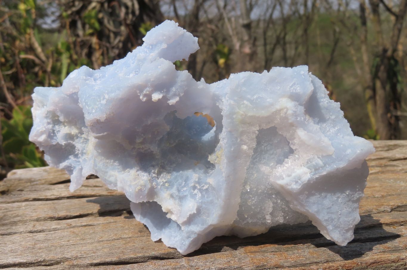 Natural Etched Blue Chalcedony Specimens x 2 From Nsanje, Malawi - Toprock Gemstones and Minerals 