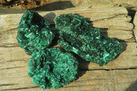 Natural Silky Malachite Specimens x 3 From Kasompe, Congo - Toprock Gemstones and Minerals 