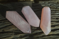 Polished Double Terminated Rose Quartz Crystals x 3 From Madagascar