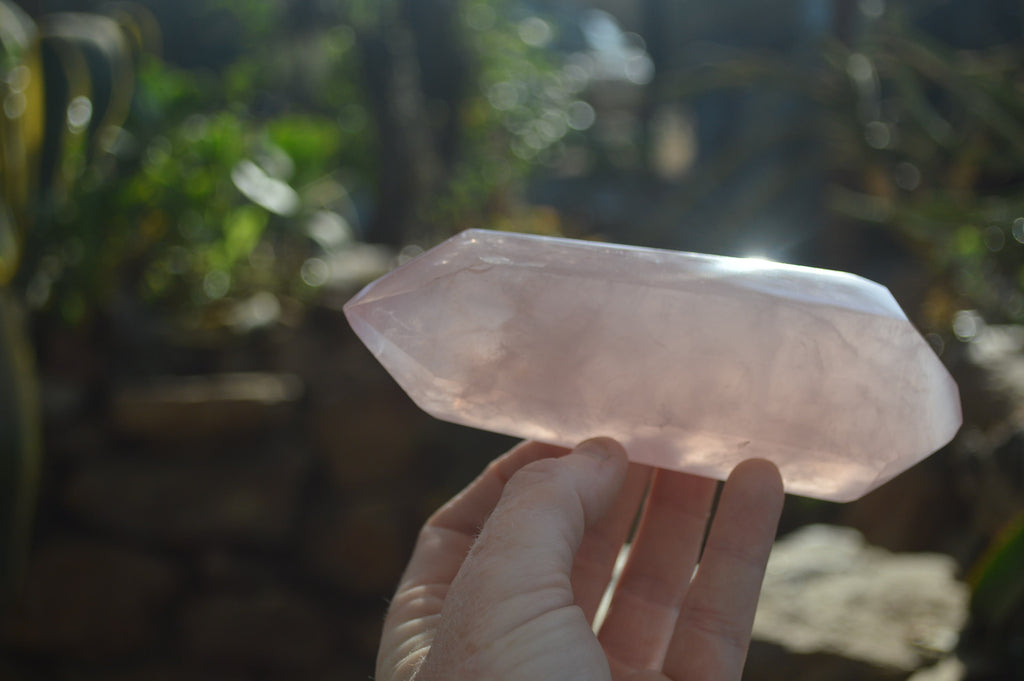 Polished Double Terminated Rose Quartz Crystals x 3 From Madagascar - Toprock Gemstones and Minerals 