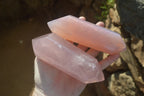 Polished Double Terminated Rose Quartz Crystals x 3 From Madagascar - Toprock Gemstones and Minerals 